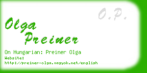 olga preiner business card